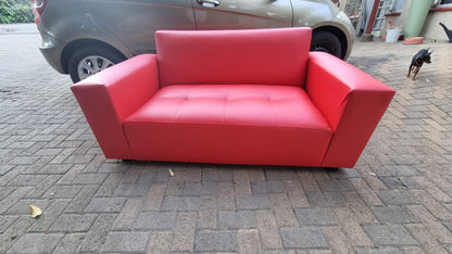 Lulu Two Seater in Red PU Leather