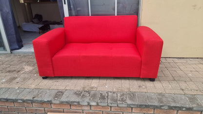 Lulu Two Seater in Red Linen