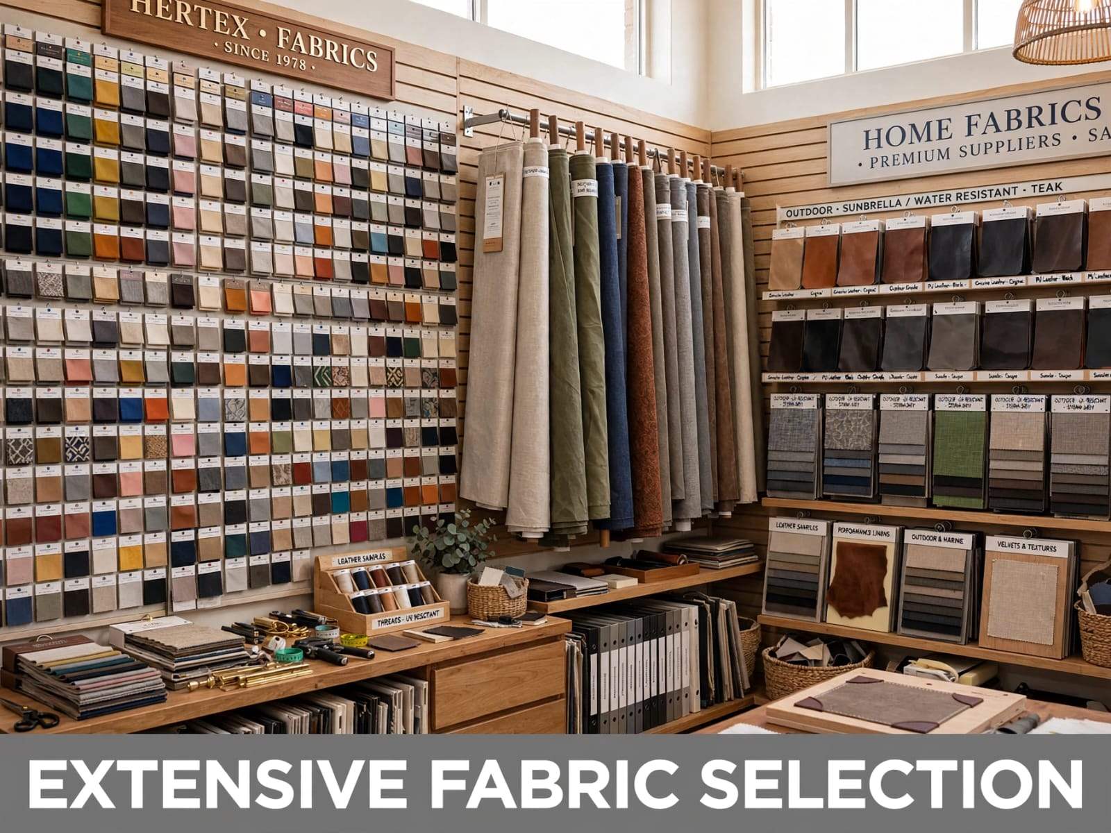 extensive fabric selection